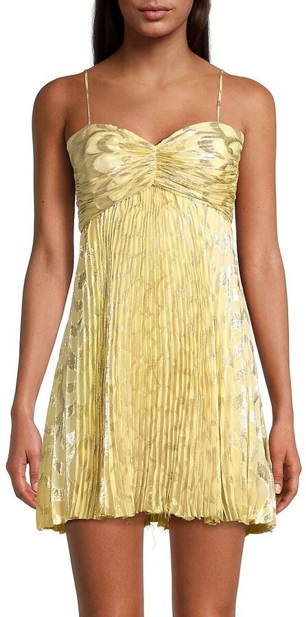 Delfi Nicole Pleated Silk Minidress .